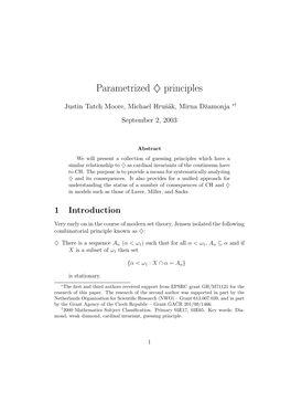 Parametrized ♢ Principles