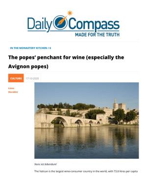 The Popes' Penchant for Wine (Especially the Avignon Popes)