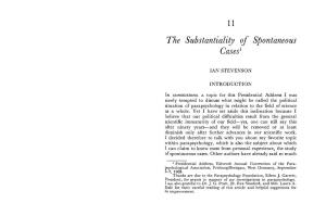 11 the Substantiality of Spontaneous Cases1
