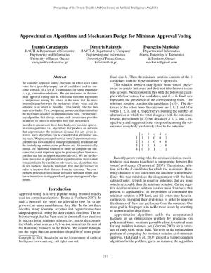 Approximation Algorithms and Mechanism Design for Minimax Approval Voting