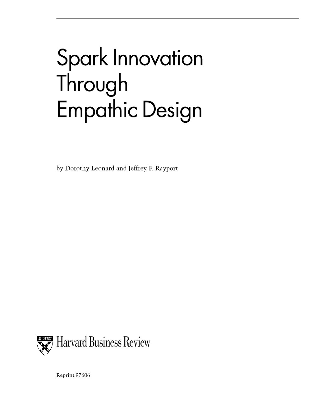 Spark Innovation Through Empathic Design