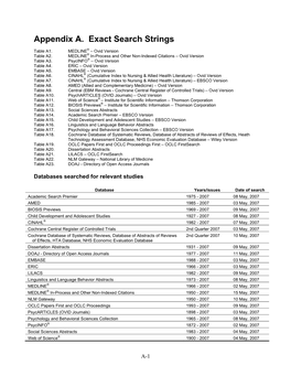 Appendix A. Exact Search Strings