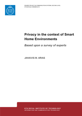 Privacy in the Context of Smart Home Environments: Based Upon A