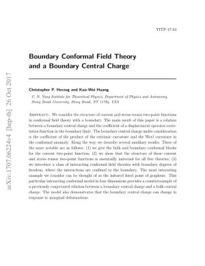 Boundary Conformal Field Theory and a Boundary Central Charge Arxiv