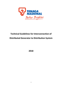 Technical Guidelines for Interconnection of Distributed Generator to Distribution System 2018