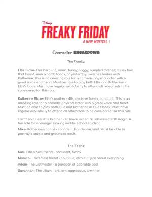 Freaky Frieday Character Breakdown