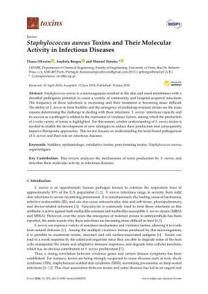 Staphylococcus Aureus Toxins and Their Molecular Activity in Infectious Diseases
