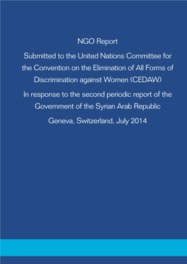 NGO Report Submitted to the United Nations Committee for The