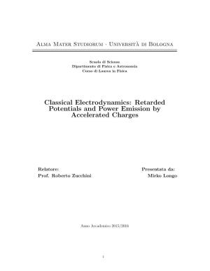 Retarded Potentials and Power Emission by Accelerated Charges