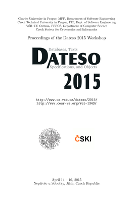 Proceedings of the Dateso 2015 Workshop