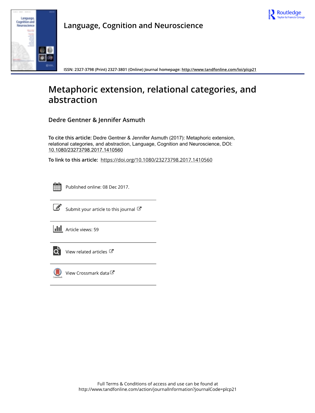 Metaphoric Extension, Relational Categories, and Abstraction