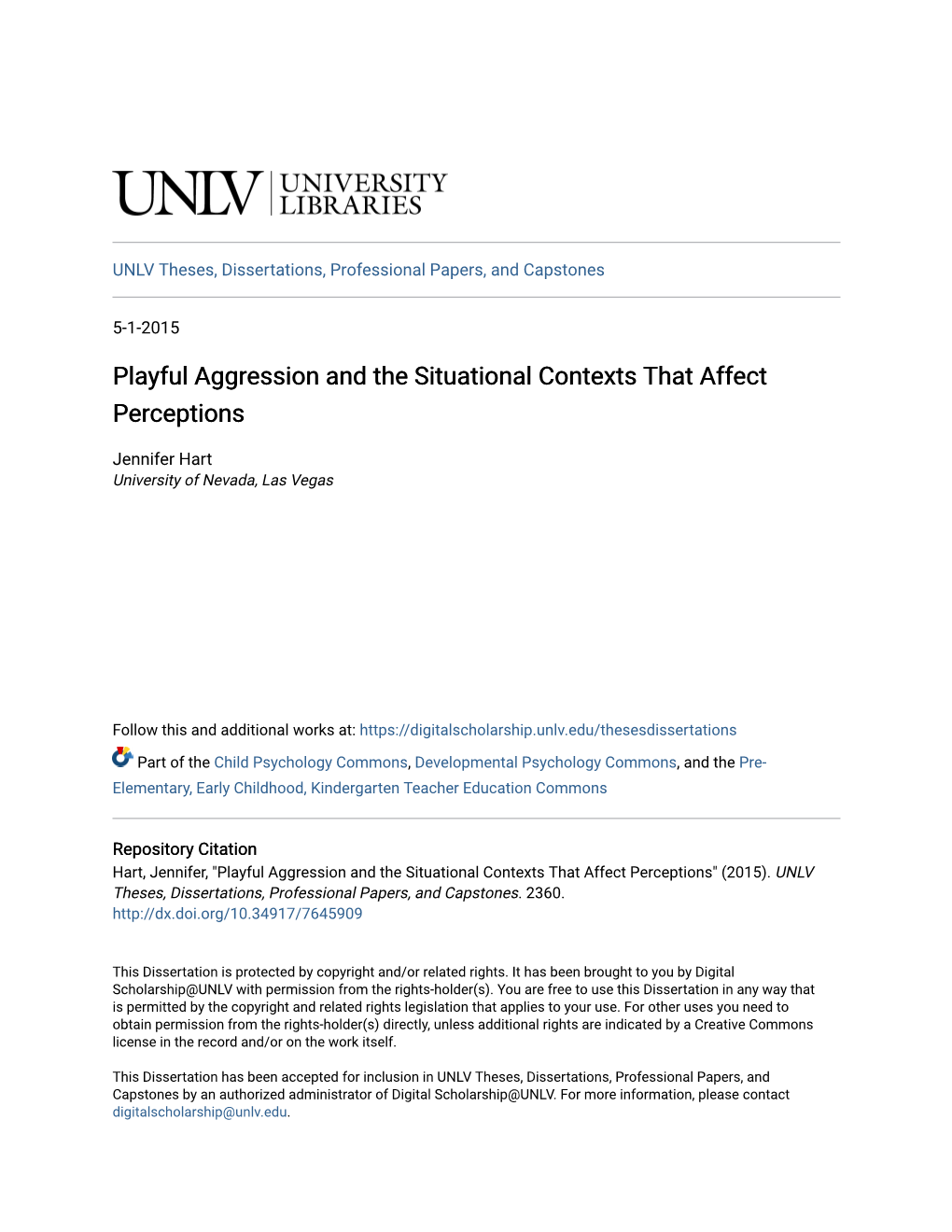 Playful Aggression and the Situational Contexts That Affect Perceptions