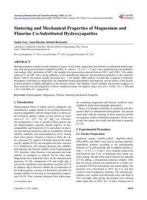 Sintering and Mechanical Properties of Magnesium and Fluorine Co-Substituted Hydroxyapatites