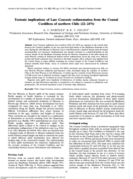 Tectonic Implications of Late Cenozoic Sedimentation from the Coastal Cordillera of Northern Chile (22-24"S)