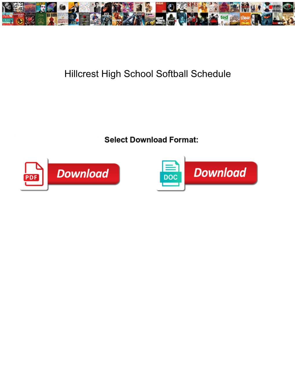 Hillcrest High School Softball Schedule