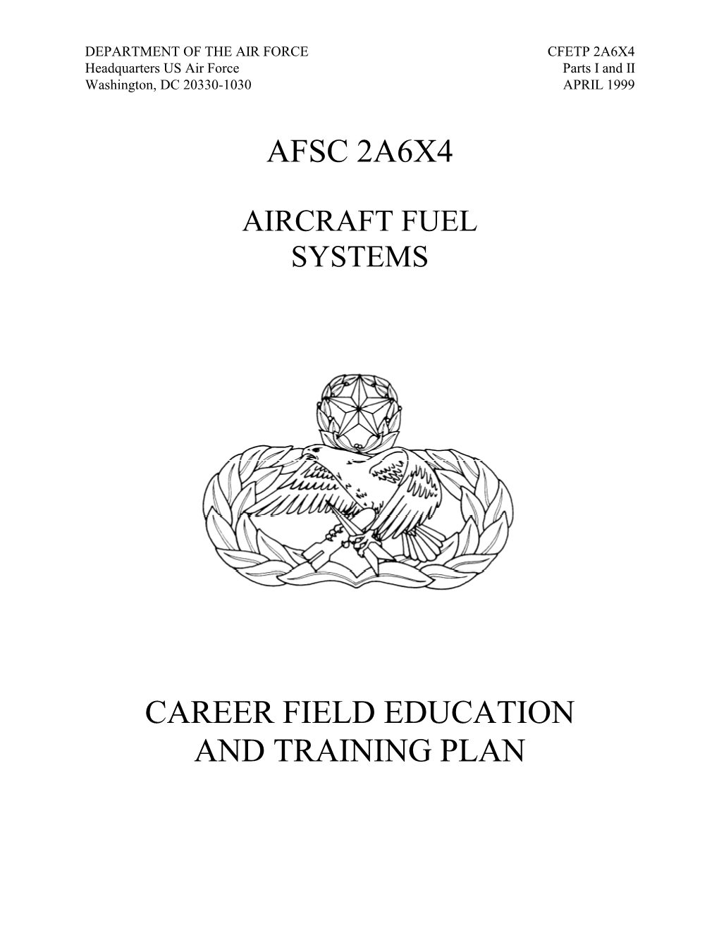 Afsc 2A6x4 Career Field Education and Training Plan