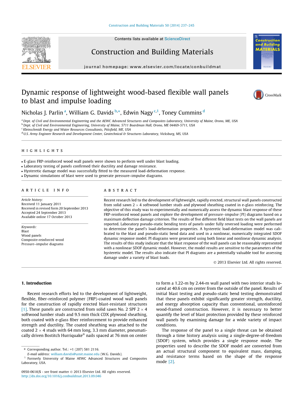 Dynamic Response of Lightweight Wood-Based Flexible Wall Panels To