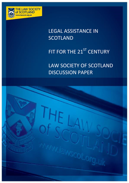 Legal Assistance in Scotland Fit for the 21