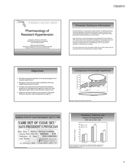 Pharmacology of Resistant Hypertension