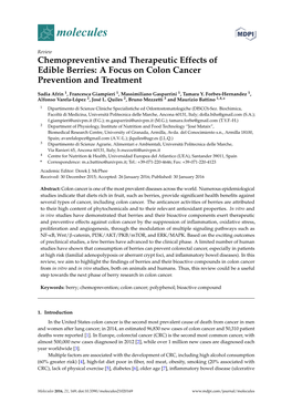 A Focus on Colon Cancer Prevention and Treatment