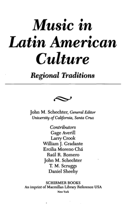 Music in Latin American Culture Regional Traditions