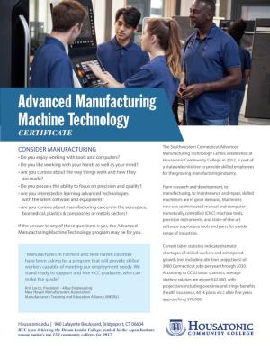 Advanced Manufacturing Machine Technology CERTIFICATE