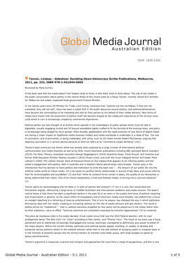Global Media Journal - Australian Edition - 5:1 2011 1 of 3 of the Most Valuable Contributions of the Book