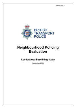 Neighbourhood Policing Evaluation