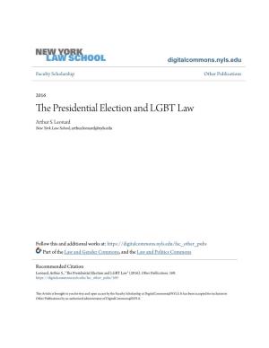 The Presidential Election and LGBT Law Beyond His Impact on the Courts, Trump Positioned to Undo Major Executive Branch Pro-Gay Initiatives