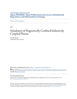 Simulation of Magnetically Confined Inductively Coupled Plasma" (2017)