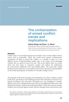The Civilianization Of.Armed.Conflict: Trends and Implications