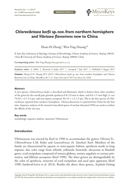 Chlorovibrissea Korfii Sp. Nov. from Northern Hemisphere and Vibrissea Flavovirens New to China