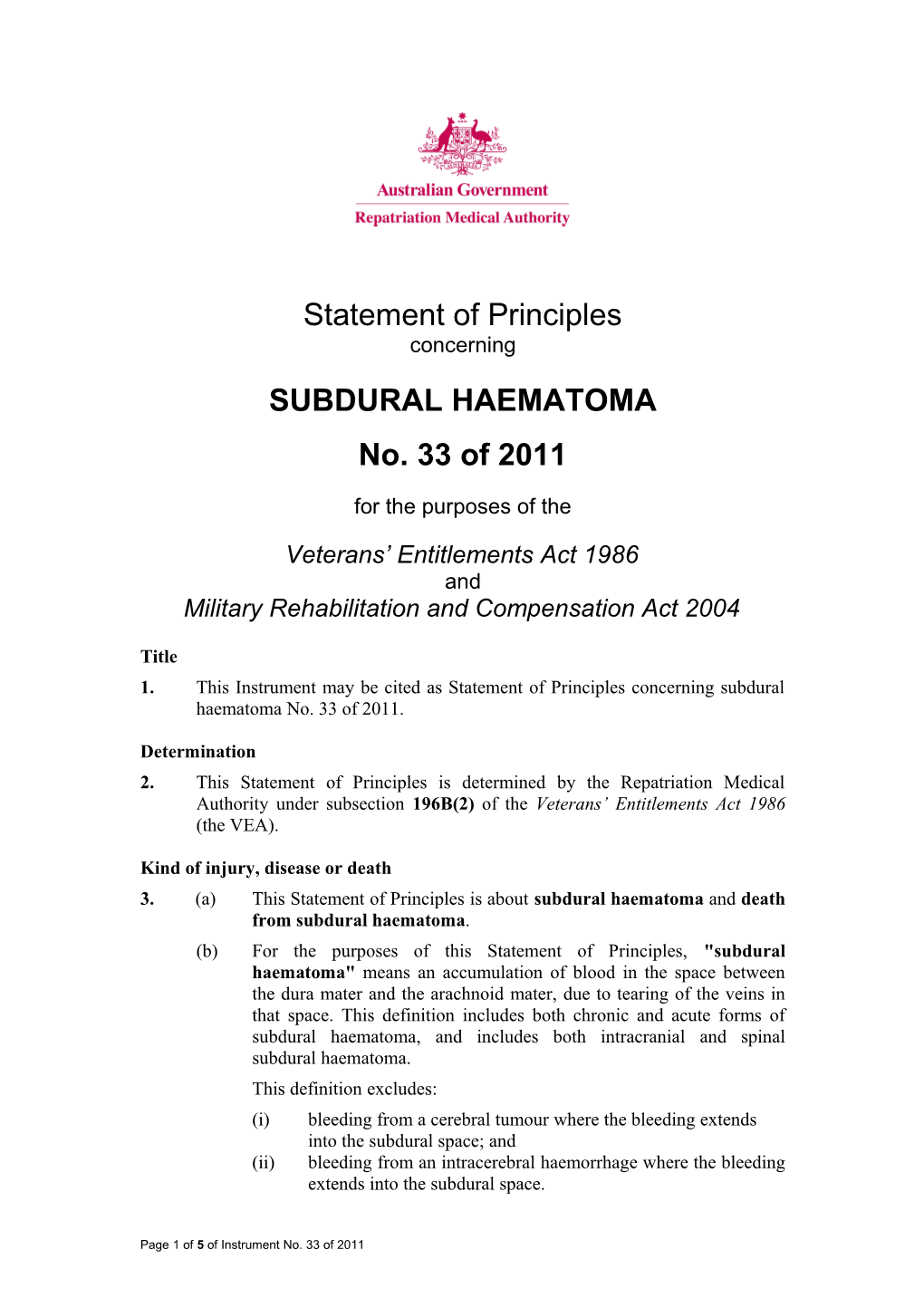 Subdural Haematoma