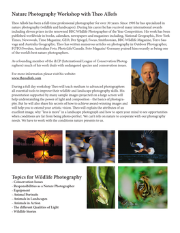 Nature Photography Workshop with Theo Allofs
