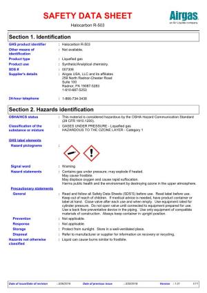 SAFETY DATA SHEET Halocarbon R-503