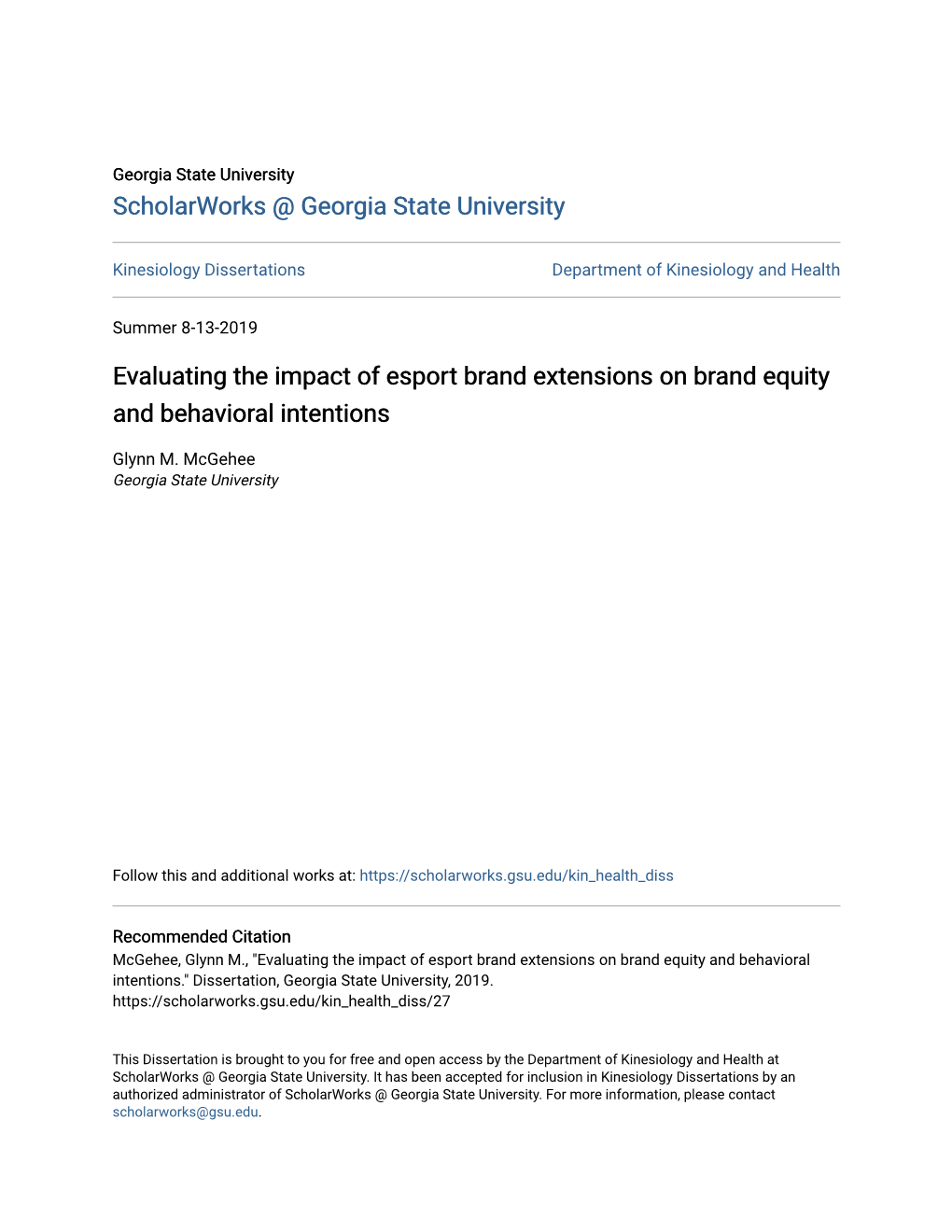 Evaluating the Impact of Esport Brand Extensions on Brand Equity and Behavioral Intentions