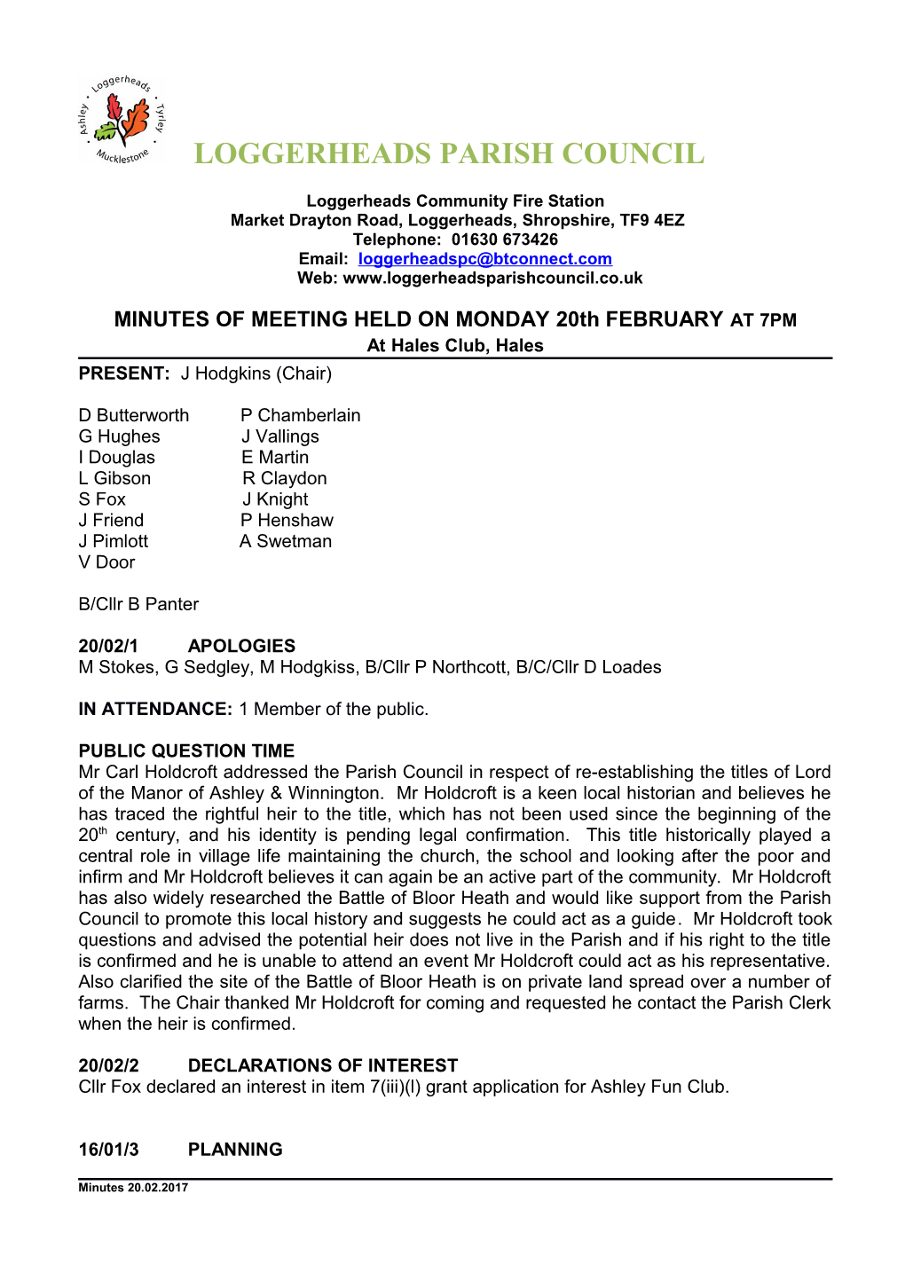Loggerheads Parish Council s2