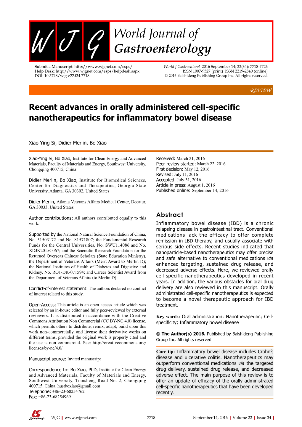 Recent Advances in Orally Administered Cell-Specific Nanotherapeutics for Inflammatory Bowel Disease