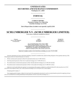 SCHLUMBERGER LIMITED) (Exact Name of Registrant As Specified in Its Charter)