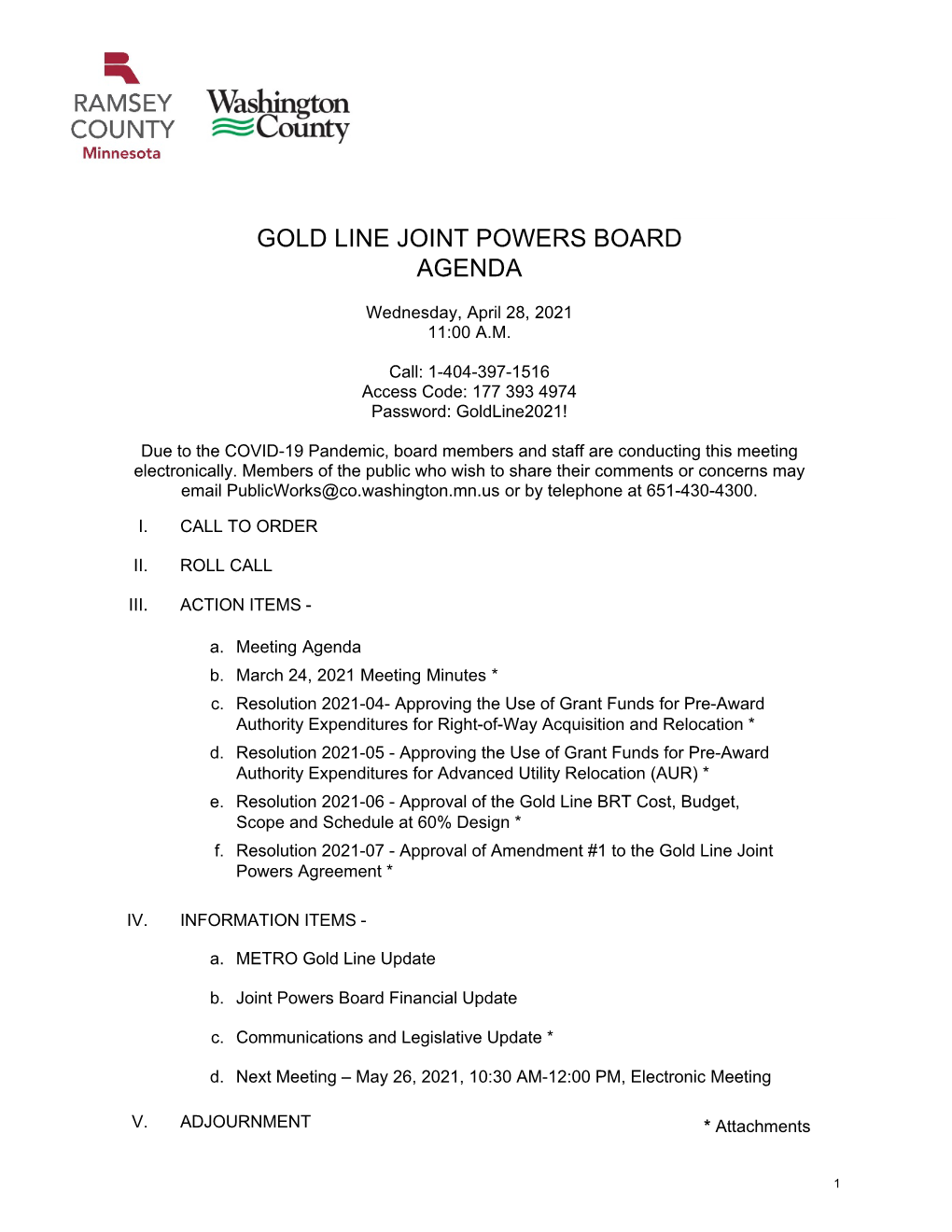 Gold Line Joint Powers Board Agenda