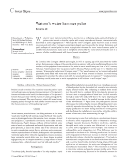 Watson's Water Hammer Pulse