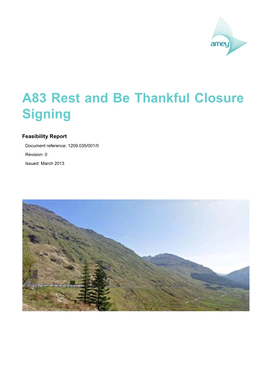 A83 Rest and Be Thankful Closure Signing