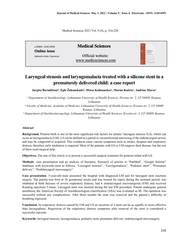 Laryngeal Stenosis and Laryngomalacia Treated with a Silicone Stent in a Prematurely Delivered Child: a Case Report