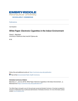 White Paper: Electronic Cigarettes in the Indoor Environment