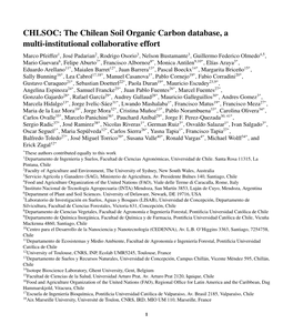 CHLSOC: the Chilean Soil Organic Carbon Database, a Multi