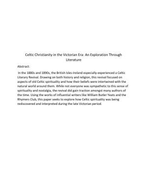 Celtic Christianity in the Victorian Era: an Exploration Through Literature Abstract