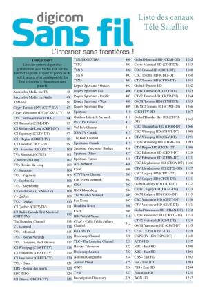 Liste Des Canaux Télé Satellite