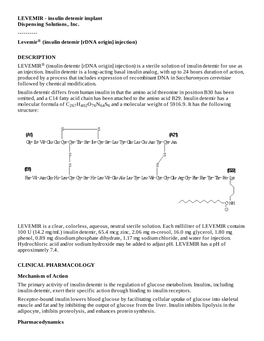 LEVEMIR - Insulin Detemir Implant Dispensing Solutions, Inc