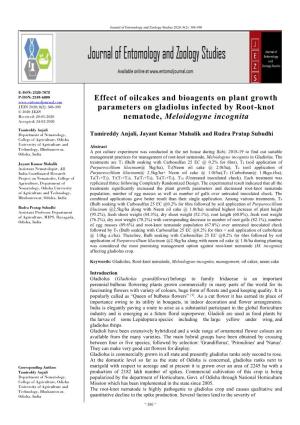 Effect of Oilcakes and Bioagents on Plant Growth Parameters On