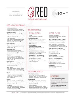 Red Favorites Red Signature Rolls Desserts Seasonal